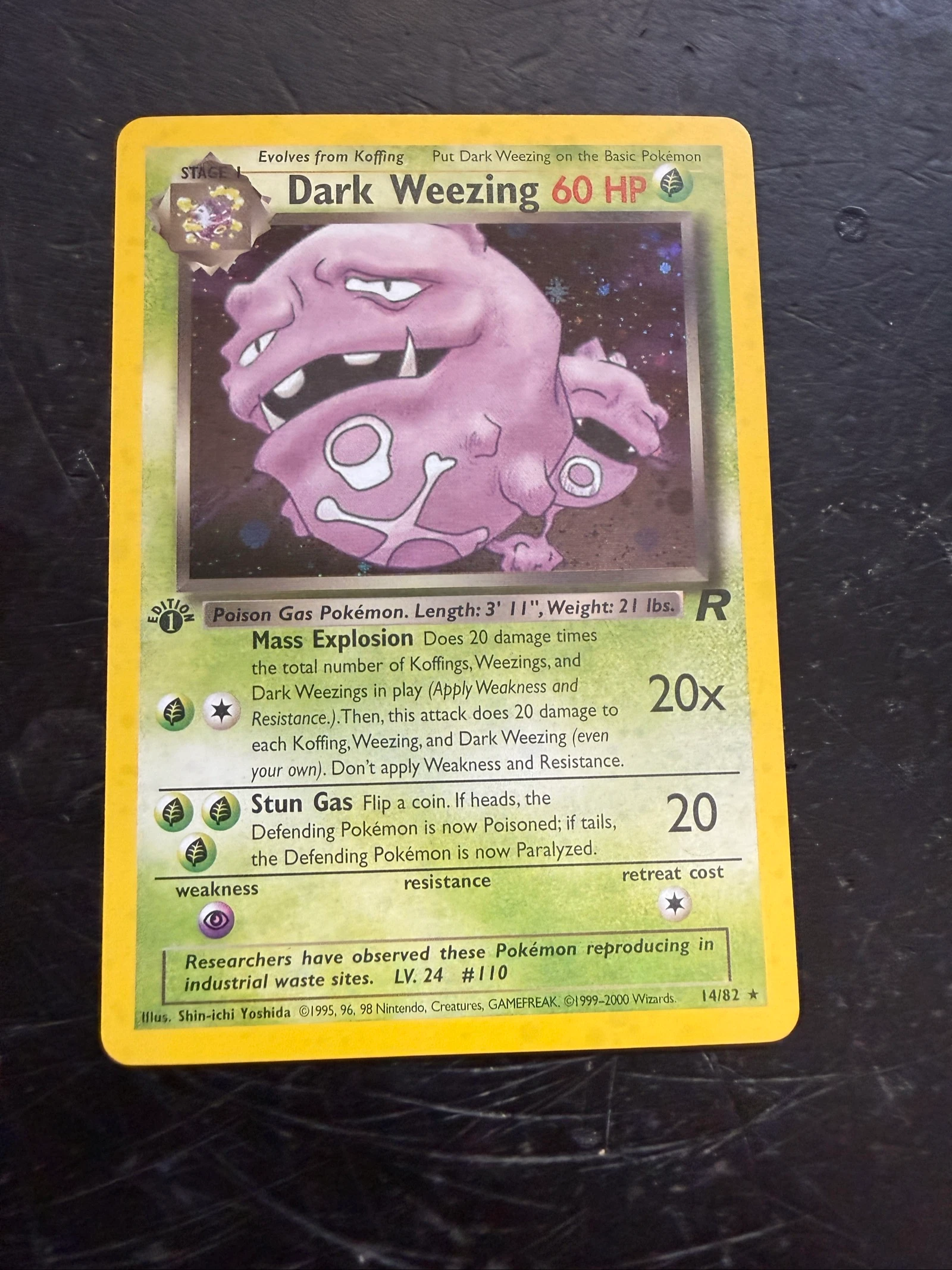 Carta Pokemon dark weezing Rocket First Edition 